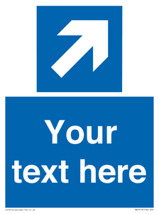 Custom Directional signage blue up right arrow 